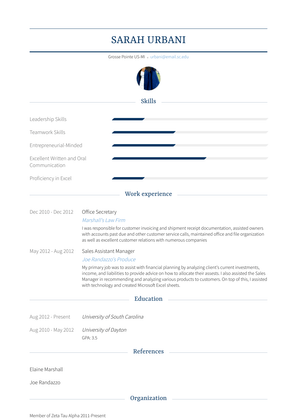 Office Secretary Resume Sample and Template