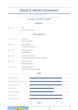 Economist Resume Sample and Template