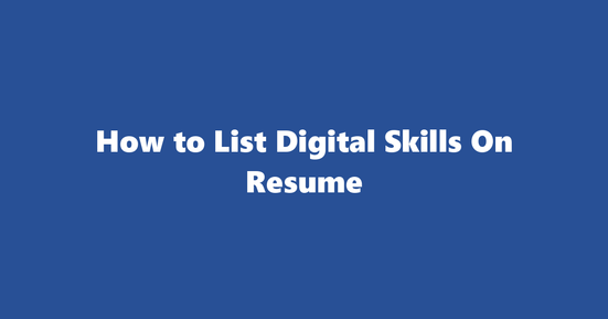 digital resume skills