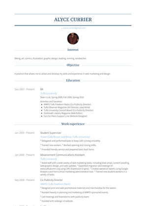 Student Supervisor Resume Sample and Template