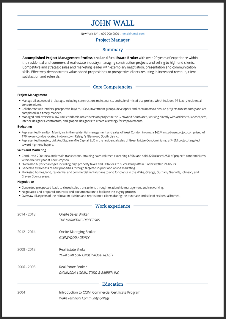 Skills Based Resume Example