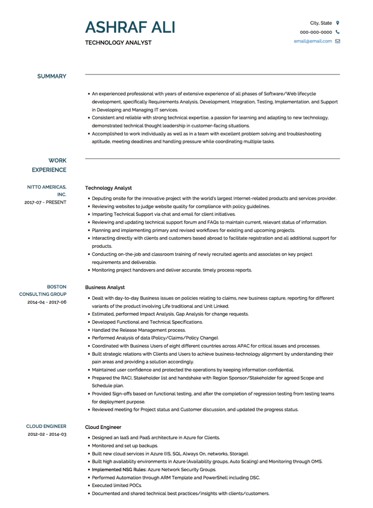 Arya Resume Template