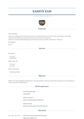 Front Desk Manager Resume Sample and Template