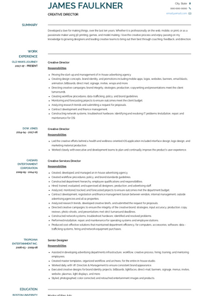 Creative Director Resume Sample and Template