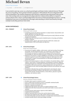 School Psychologist Resume Sample and Template