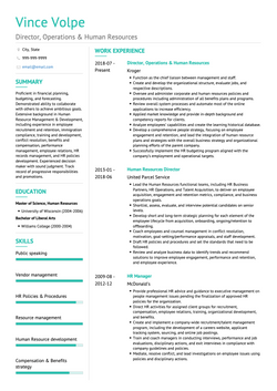 Director of Human Resources Resume Sample and Template