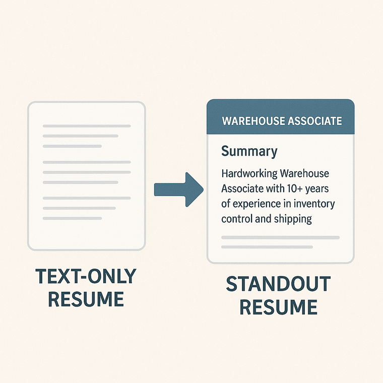 warehouse resume creator