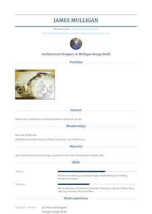 Architectural Designer Resume Sample and Template