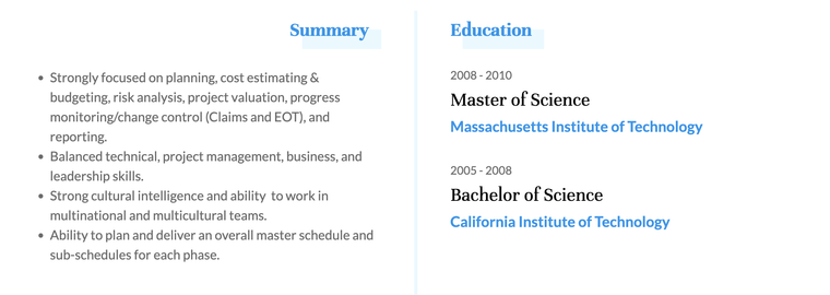 Two column resume template example: Fuji