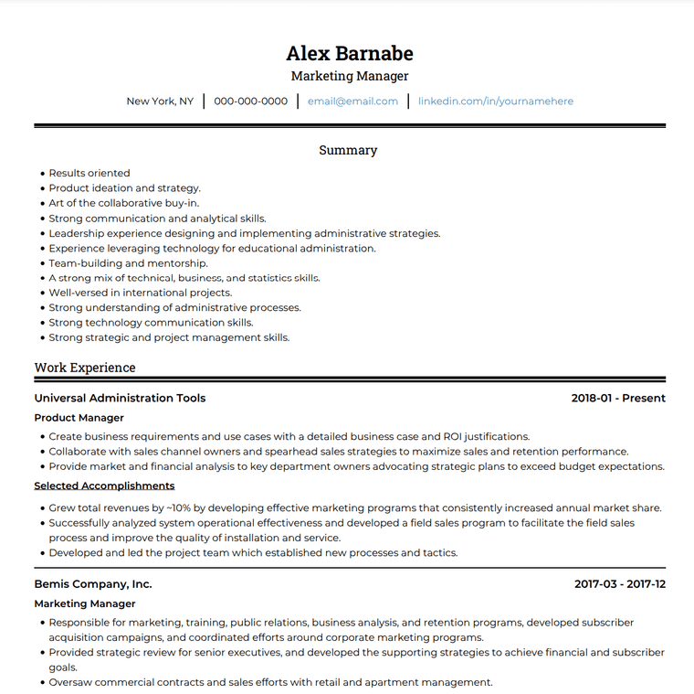 CV Mistakes: ATS Template