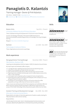 Managing Director Training Manager Resume Sample and Template