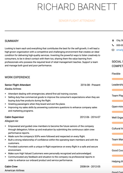 Flight Attendant Resume Sample and Template