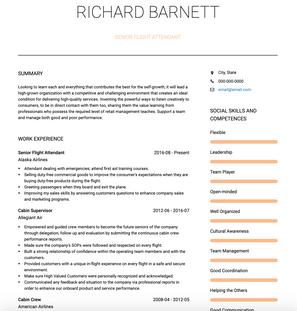 Flight Attendant CV Example and Template