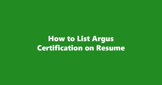 argus certification on resume banner image