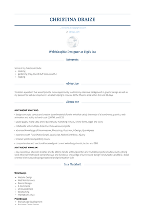 Graphic/Web Designer Resume Sample and Template