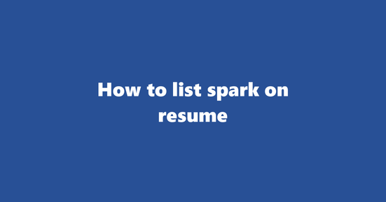 spark on resume banner image