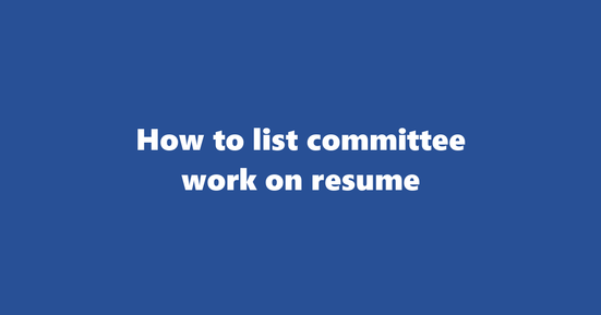 committee work on resume banner image