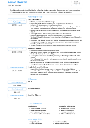 Associate Professor Resume Sample and Template