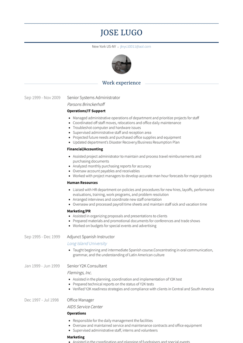 Senior Systems Administrator Resume Sample and Template