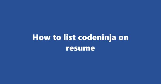 codeninja on resume 