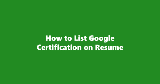 google certification on resume banner image