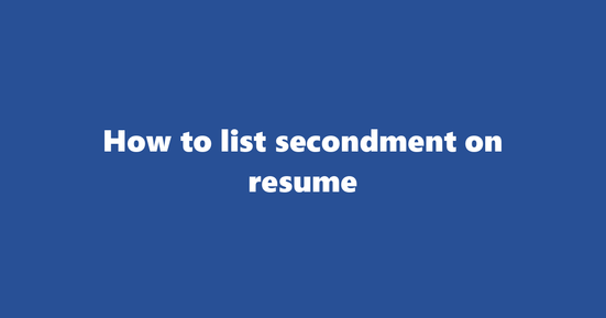 secondment on resume banner image