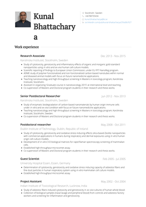 Research Associate Resume Sample and Template