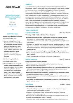 Event Coordinator Resume Sample and Template