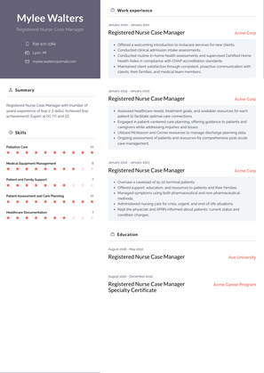 Registered Nurse Case Manager Resume Sample and Template