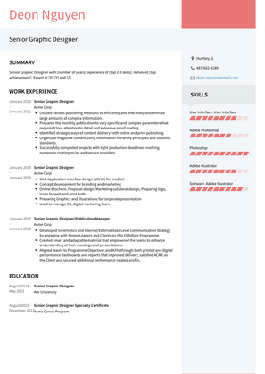 Senior Graphic Designer Resume Sample and Template