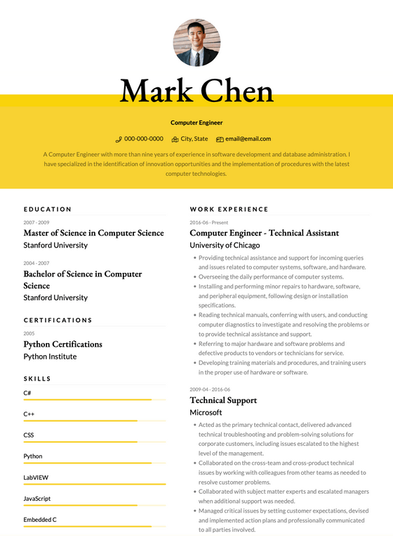 Elegant Resume Template by VisualCV