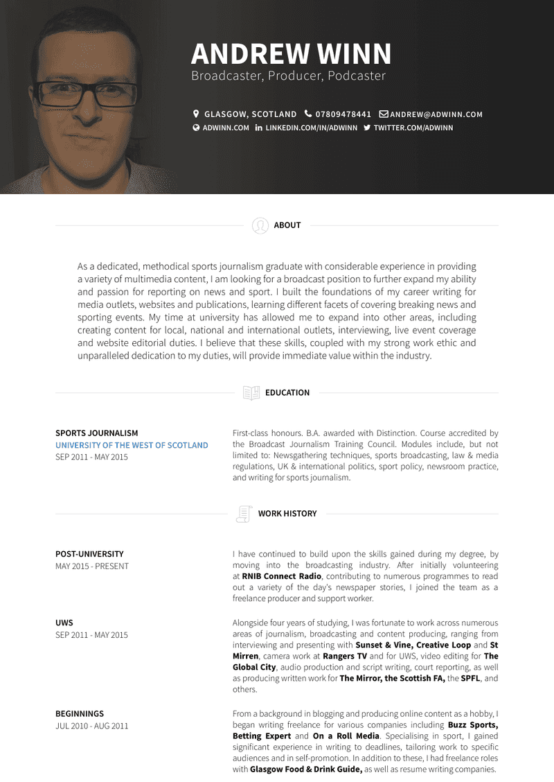 Post University Resume Sample and Template