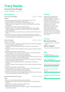 General Manager Resume Sample and Template