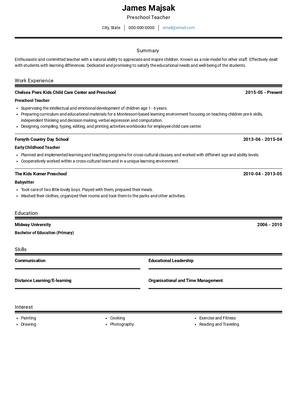 Educator Resume Sample and Template