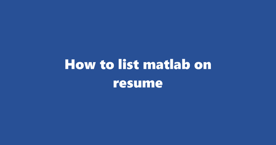 matlab on resume banner image