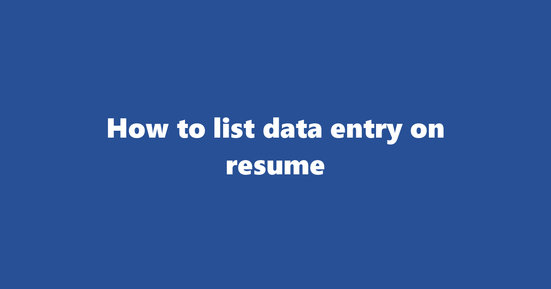 data entry on resume banner image
