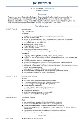 Administrative Resume Sample and Template
