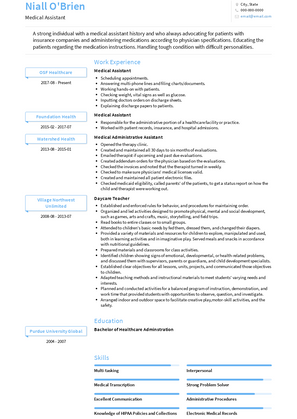 Medical Assistant Resume Sample and Template