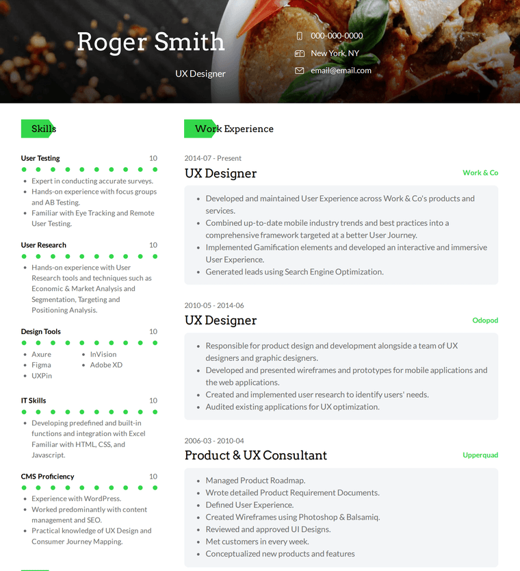 Rainier Resume Layout