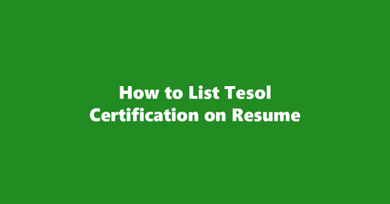 tesol certification on resume banner image