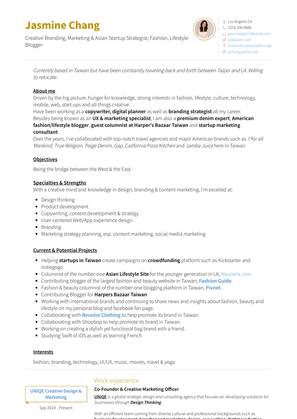 Co Founder & Creative Marketing Officer Resume Sample and Template