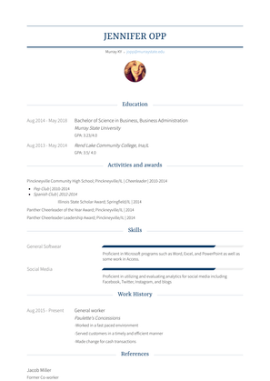 General Worker  Resume Sample and Template