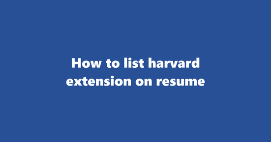 harvard extension on resume banner image