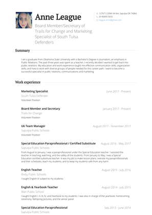 Paraprofessional Resume Sample and Template