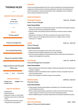 Senior Finance Manager Resume Sample and Template