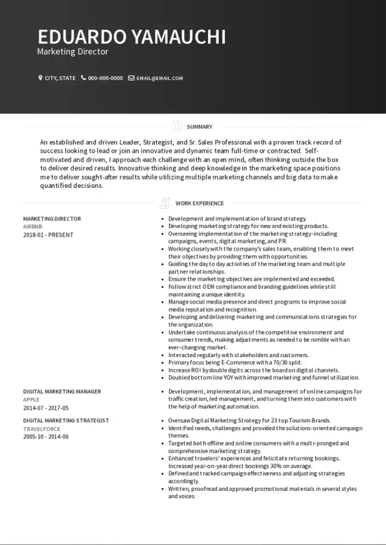 Marketing Manager Resume Objective Examples