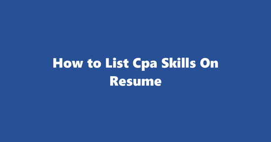 cpa resume skills