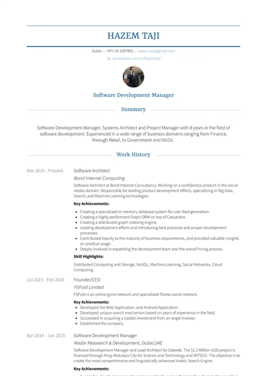 software development resume skills