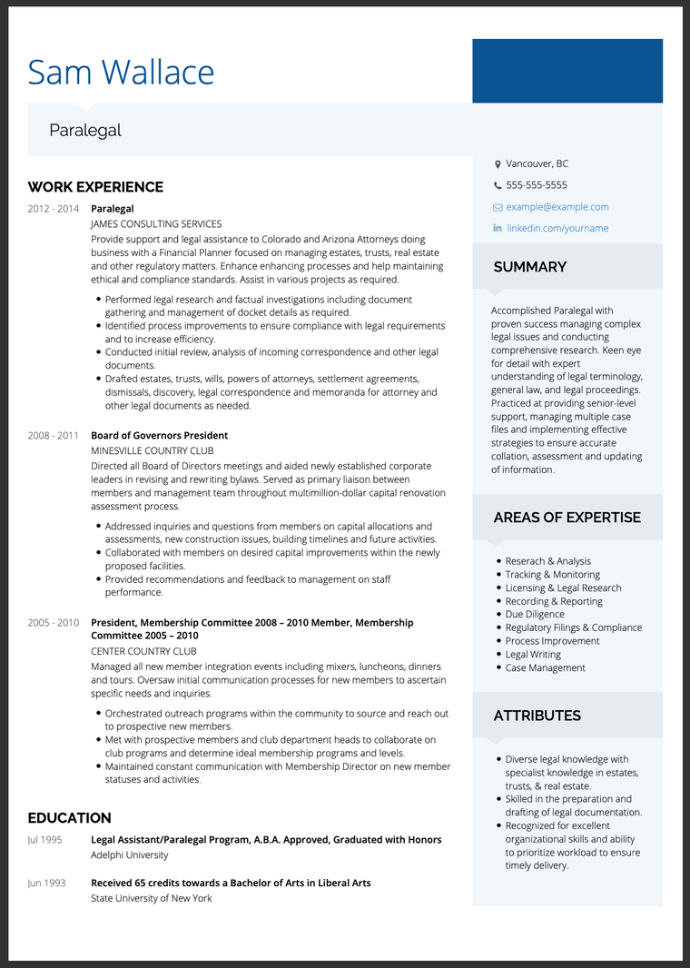 Resume Sample Modern Template