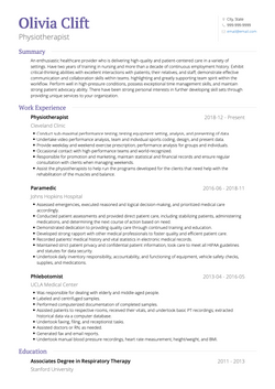 Physiotherapist Resume Sample and Template